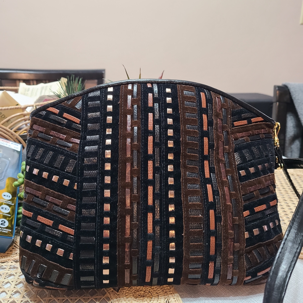 Chic Black and Brown Women's Shoulder Bag
